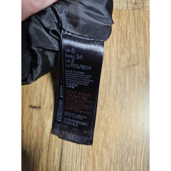 Topshop Black Bomber Puffer Jacket Women's Size 2 Cropped - Picture 11 of 12